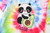 CYCHELRY Rainbow Tie Dye Pandas Pajamas for Teen Girls Short Sleeve Big Kids Sleepover PJS Sets Matching Clothes Size 6