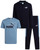 PUMA Boys Sweat Suit Set - 3 Piece Zip Up Hoodie, Graphic Tee and Athletic Fleece Jogger Sweatpants For Boys Set (8-16), Size 10-12, Light Blue/Navy
