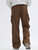Verdusa Boy's Casual Baggy Cargo Pants Elastic Waist Workout Sweatpants Joggers Coffee Brown 12 Years