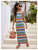 RoseSeek Girl's Multicoloured Boho Striped Sleeveless Square Neck Split Thigh Maxi Dress Size 11 Years