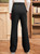 blibean Teen Girls Bell Bottom Pants Flare Bootcut Wide Leg Trousers Kids Uniform High Waist Chino Pant Fall School Formal Dress Pockets Clothes Size 14 15 16 Years Old Black