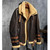 Denny&Dora Mens Shearling Jacket B3 Flight Jacket Imported Wool from Australia Short Leather Jacket Mens Fur Coat (Brown, XL)