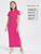 EXARUS Girls Bodycon Maxi Dress Hot Pink Tween Casual Long Formal Dresses Teen Fitted Short Sleeve Pencil Tight Christmas Side Slit Crew Neck for Kids Girl 12Y