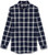 Amazon Essentials Men's Long-Sleeve Slim-Fit Stretch Poplin Shirt, Navy White Buffalo Plaid, Large