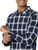 Amazon Essentials Men's Long-Sleeve Slim-Fit Stretch Poplin Shirt, Navy White Buffalo Plaid, Large