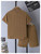 RoseSeek Boy's 2 Piece Beach Vacation Textured Outfit Short Sleeve Button Down Shirt Top and Shorts Summer Set Brown 10Y