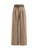 OYOANGLE Girl's High Waisted Pleated Wide Leg Pants Formal Uniform Dress Trousers with Belt Khaki 12Y