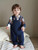 Renotemy Baby Boy Clothes Fall Winter Spring Gentleman Outfits Blue Plaid Flannel Bodysuit+Corduroy Overalls+Beret Vintage Formal Church Wedding Golf Photoshoot Going Home Outfit for 3-6 Months Boys