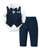 YALLET Baby Boy Clothes Suit 0-24 Months Infant Gentleman Outfits Formal Dress Shirt+Bowtie+Vest+Pants Set Baby Wedding Suits Navy Blue