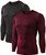 DEVOPS 2 Pack Men's Thermal Long Sleeve Compression Shirts (Small, Black/Wine)