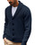PJ PAUL JONES Men Casual Sweater Shawl Collar Cardigan Sweater Long Sleeve Cardigan with Buttons Dark Blue