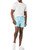 Amazon Essentials Men's 5" Swim Trunks with Mesh Liner, Board Shorts Bathing Suit for Swimming and Beach, Light Blue, Large