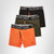 POLO RALPH LAUREN Men's 4D-Flex Cool Microfiber Boxer Briefs - 3 Pack, LBBBP3, Orange/Olive/Black, M