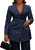 Tcremisa Blazer Sets for Women 2 Piece Pants Suit Dressy Double Breasted Blazer Pants Set Business Office Outfits Navy