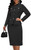 Women's Black 2 Piece Suit Skirt Set Business Casual Long Sleeve Blazer and Pencil Skirt
