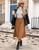 Kate Kasin 2025 Women's Suede Skirts, High Waist A-Line Skirt, Fall Winter Midi Skirt Brown