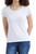 Fair Indigo Women's Organic Pima Cotton Short Sleeve Slim Fit Scoop Neck Tee (XL, White)