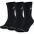 Nike Unisex Jordan Jumpman Crew Socks (3 Pack) Black/Black/Black (Men's Shoe Size 8-12)