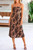 BTFBM Women's Summer Dress Sleeveless Spaghetti Strap Midi Dress Sexy Cowl Neck Floral Cocktail Dress Party Dresses(Dark Apricot,Medium)