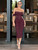 CurvySweet Women's Off The Shoulder Midi Dress Built-in Bra Ruched Corset Bodycon Sexy Elegant Holiday Cocktail Party Dresses Burgundy
