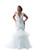 Plus Size Mermaid Wedding Dresses for Brides Satin Beaded White Deep-V Luxury Bridal Gowns with Long Train