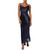 Lulus Lainey Asymmetrical Cowl Neck Maxi Dress Women’s Satin Formal Dress with Adjustable Straps and Draped Asymmetrical Hem Navy