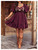 Verdusa Women's Plus Size Western Boho Floral Flowy Dress Cowgirl Outfits Country Summer A Line Dresses S-4XL Burgundy XX-Large Plus