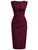 Miusol Women's Retro Ruffle Style Slim Work Pencil Dress(XX-Large,Burgundy)