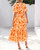 dowerme Womens Summer Dresses 2025 Casual Puff Short Sleeve V Neck Floral Boho Tiered Ruffle Maxi Dress with Pockets(White Orange Yellow,Medium)