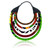 Cloth & Cord Queen Africa Print Bib Necklace | African Bib Necklace | Multi-color, Green, Yellow, Red, White, Black | African Wax Print | Unisex