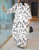 LROSEY Plus Size Causal Cardigan Sets Women 2 Piece Outfits with Floral Pattern Wide Leg Pants Beige