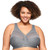 Glamorise Full Figure Plus Size MagicLift Moisture Control Bra Wirefree #1064 Gray Heather