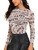 YYA Women's Sheer Long Sleeve Top with Letter Print See-Through Mesh Blouse Sexy Y2K Vintage Style T-Shirt for Casual & Party Wear Coffee M