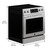Kenmore Front Control Electric Range Oven with 5 Cooktop Elements with 7 Cooking Power Options, True Convection, Steam and Self Clean, Freestanding Oven, 4.8 cu. ft. Capacity Stainless Steel