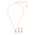 Swarovski Originally Earring and Necklace Set, Clear Stones and Pearls in a Rose Gold-Tone Finished Setting, Part of the Originally Collection