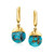 Ross-Simons Turquoise Jewelry Set: Drop Earrings and Necklace in 18kt Gold Over Sterling. 18 inches