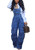 LETSVDO Womens Jean Jumpsuit Overalls Cargo Adjustable Strap Plus Size Utility Denim Romper Cargo Jeans With Pockets