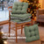 Love's cabin Memory Foam Chair Cushions Set of 4, Outdoor/Indoor Chair Pads for Dining Chairs 4 Pack, Seat Cushions for Kitchen, Dining Room, Office, Patio Chairs, 15.5"x15.5"x3.5" Green