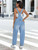 MAOECO Barrel Overalls Denim Jumpsuits for Women Casual Loose Baggy Jeans Pants Sleeveless Bib Summer Fall Y2k Jumpers with Pockets Light Blue M