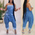 YOOTIKO Women Denim Strapless Jumpsuit Tube Top Wide Leg Harem Pants Ripped Cargo Summer Jean Romper