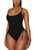 Viottiset Women's Ruched Drawstring One Piece Swimsuit Tummy Control Cheeky Bathing Suit Black Medium