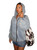 Deslimale Oversized Denim Jacket Women with Hood (US 4-6)
