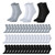 120 Pairs Mens Quarter Ankle Socks Athletic Moisture Socks Casual Sports Socks Bulk Pack for Homeless Unisex Men Women, Black Gray White, One Size