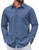 COOFANDY Men's Denim Shirts Regular Fit Business Casual Shirts No Tuck Dress Shirt Blue