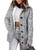 Sidefeel Women's Cardigan Hooded Fleece Lined Jackets Winter Cable Knit Sweater Coat Medium Grey