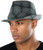 Funky Junque Fedora Hats for Men – Classic Wool Blend Trilby Dress Hat, Short Brim Men’s Fedoras for Formal & Casual Wear - Checkered Light Grey - Small/Medium