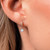 Gem Stone King 10K Yellow Gold Gemstone Birthstone and White Lab Grown Diamond Dangle Drop Huggie Hoop Earrings | Round 4MM | Gold Earrings For Women