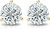 The Diamond Deal IGI Certified .50ct (1/2Cttw) Carat Round Brilliant Lab-Grown Diamond 3-Prong Stud Earrings in 14k Yellow Gold With Screw Back Closure