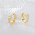 14K Gold Hoop Earrings 14K Gold Earrings for Women Thick Small Diamond Hoop Earring X-shaped Hoops Earring for Women 17MM (Hinged back)