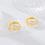 14K Gold Hoop Earrings 14K Gold Earrings for Women Thick Small Diamond Hoop Earring X-shaped Hoops Earring for Women 17MM (Hinged back)